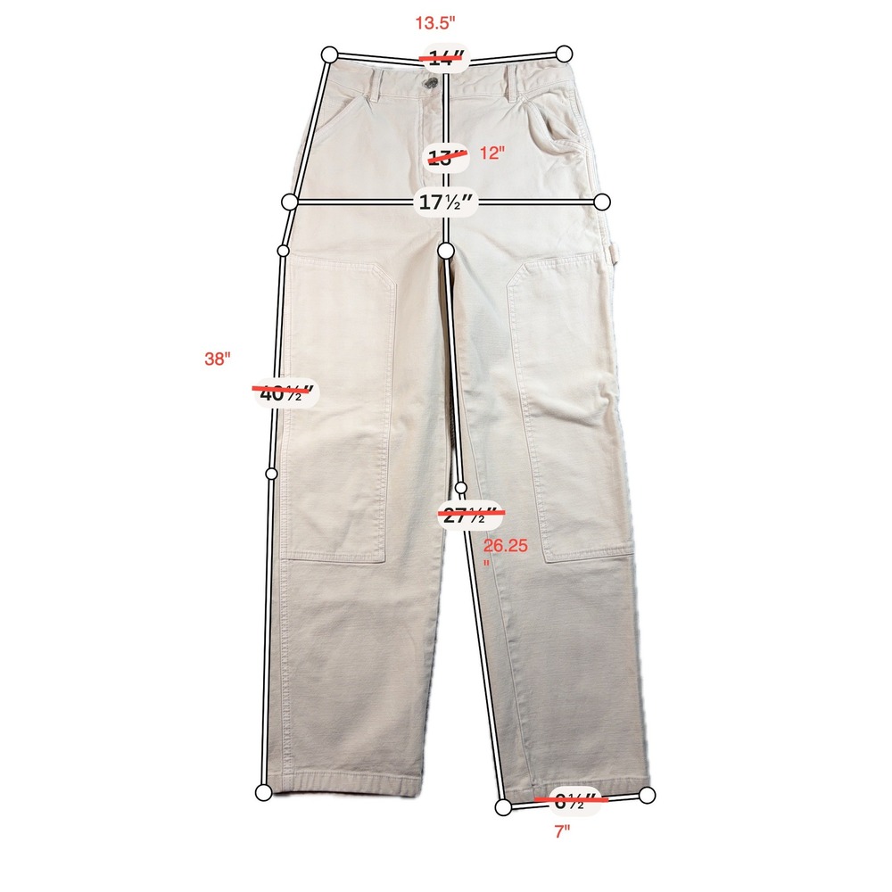 Wilfred Free Carpenter Pants Women Size 6 Beige High Rise Utility Straight Leg - Picture 8 of 9